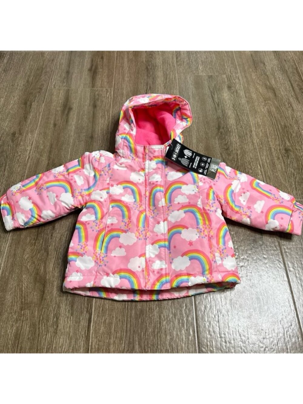 NWT Children’s Place Rainbow 3-in-1 Jacket Pink 12-18M